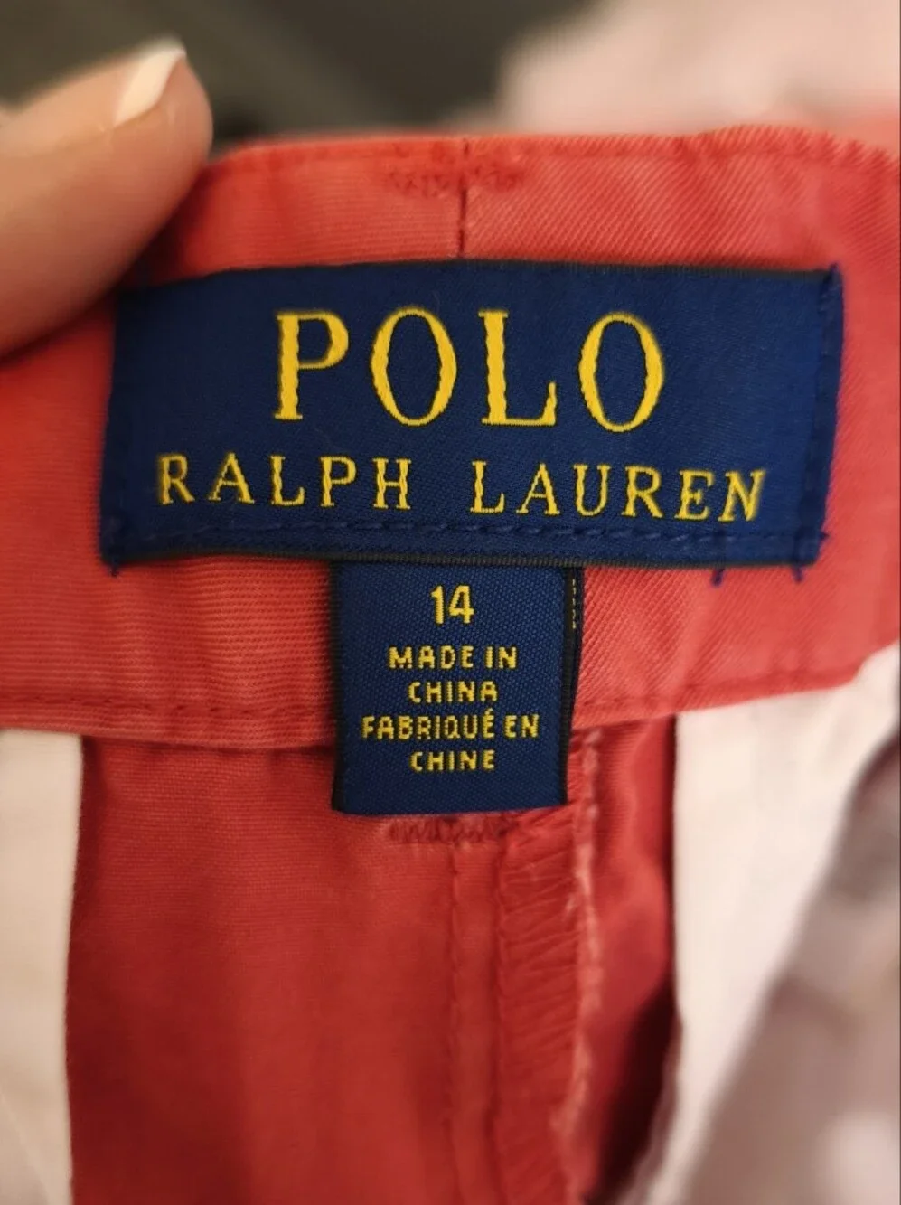 Boys Polo Ralph Lauren Red Cotton Flat Front Chino Shorts